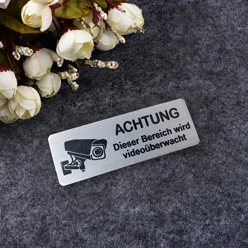 Aluminum Video Surveillance Warning Sign | Camera Notice Security Warning Sign Qme D