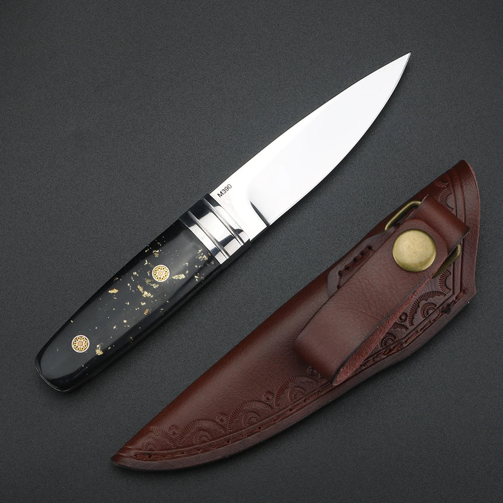 XUAN FENG M390 Fixed Blade Knife – Bull Bone Handle HRC59 Fixed Blade Knife Qst