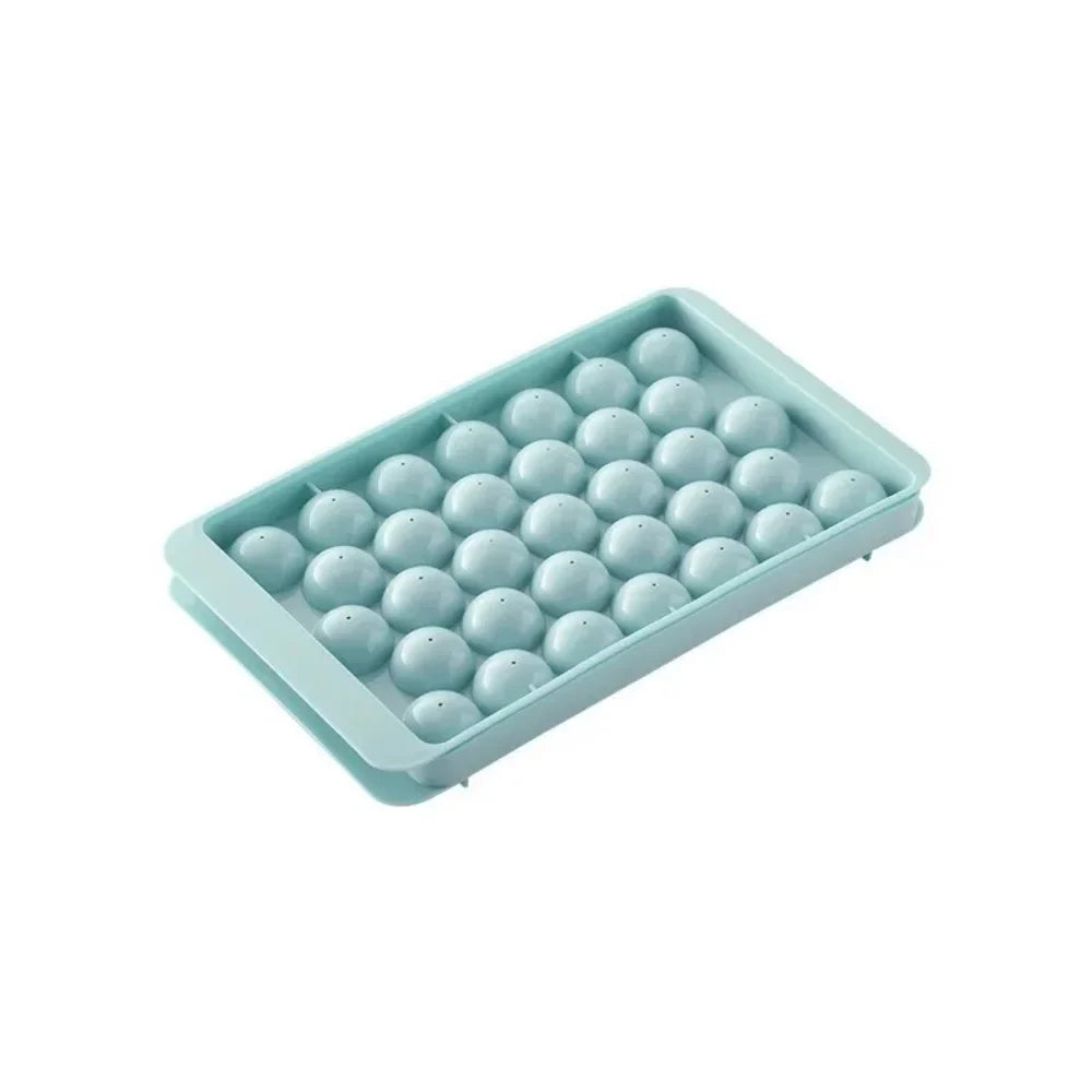 Round Ice Ball Mold Maker with Lid – Homemade Freezer Ice Cubes Ice Ball Mold Qme Blue