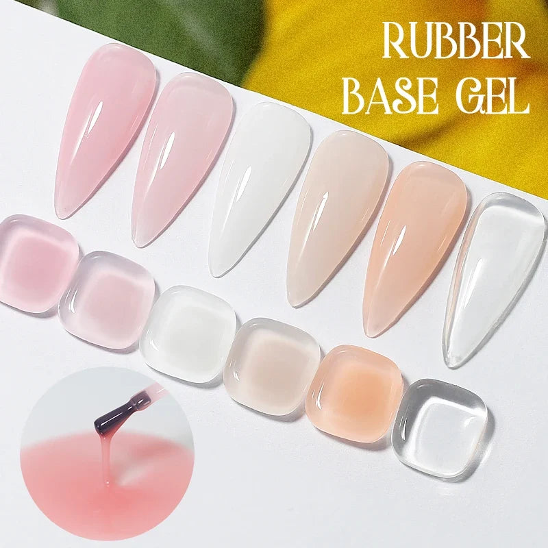 Arte Clavo Rubber Base Coat Gel Polish – Jelly Semi-Transparent Gel Nail Base Coat Qme