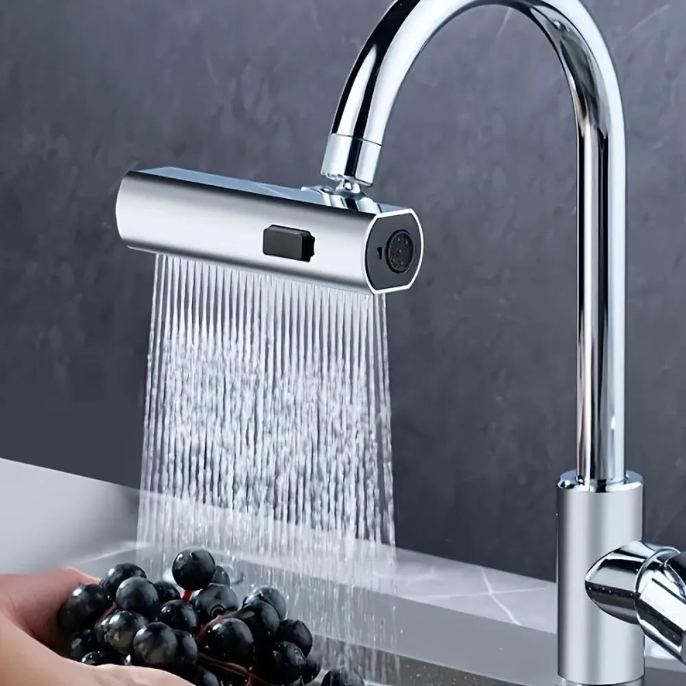 3-Mode Waterfall Faucet Aerator | 360° Swivel Splash-Proof Faucet Aerator Qme