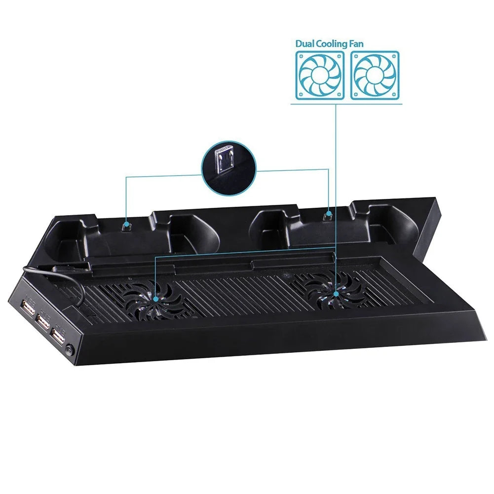 Vertical Cooling Station Fast Charger Dock for PlayStation Gaming Charging Dock Qme