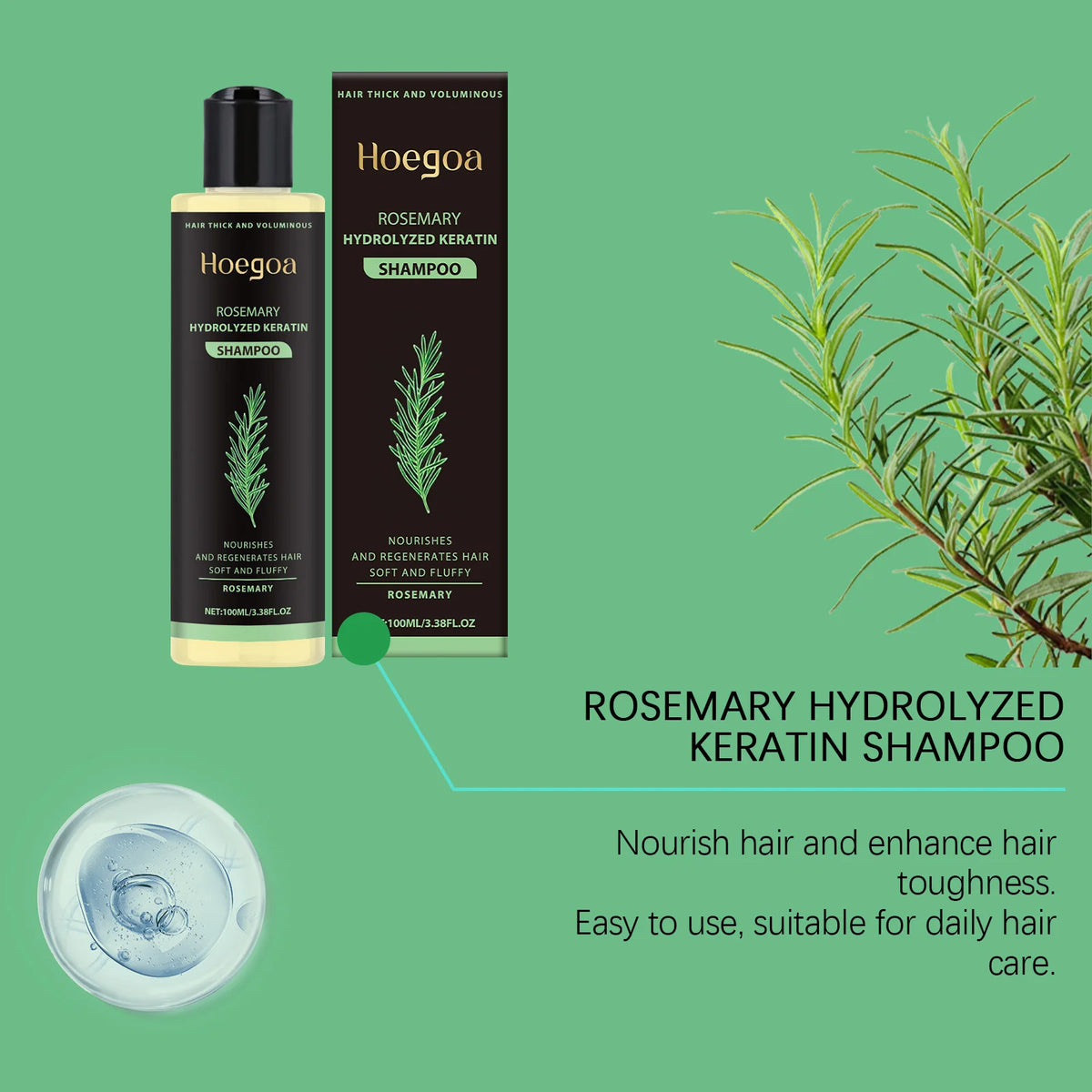 Hoegoa Rosemary Thickening Shampoo – Volumizing & Oil Control Thickening Shampoo Qst