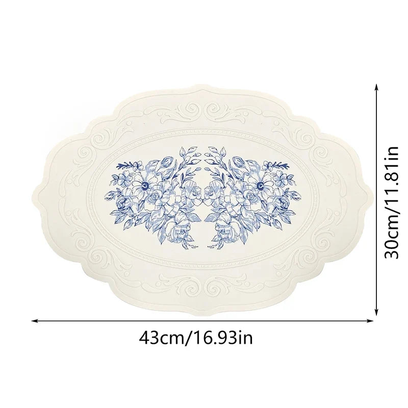 Silicone Floral Carved Placemat | Retro Pattern Dining Mat Silicone Placemat Qme A2 1pc