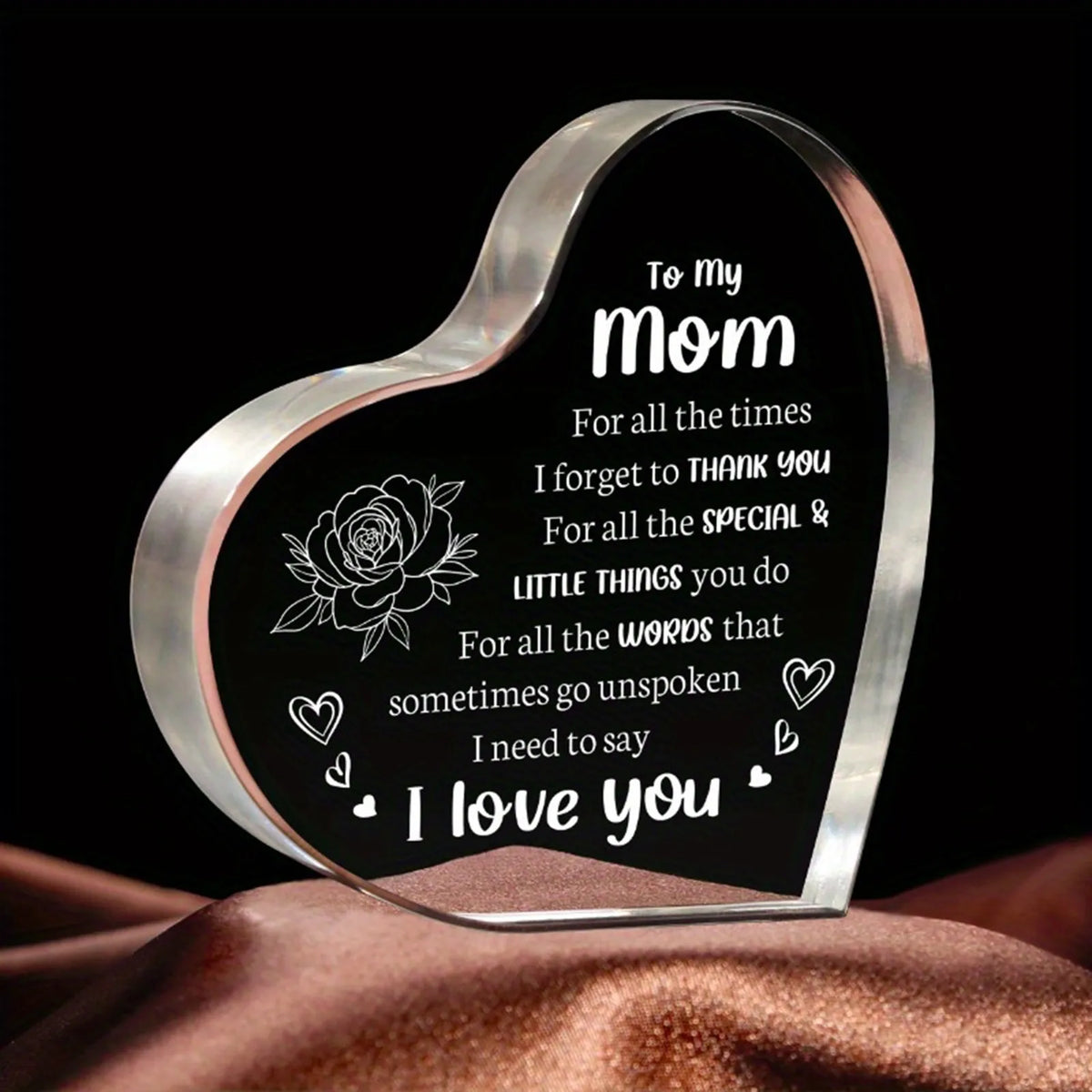 3D Acrylic Heart Sign Ornament – Heartfelt Mom Gift Decor Acrylic Sign Ornament Qme multicolour One Size