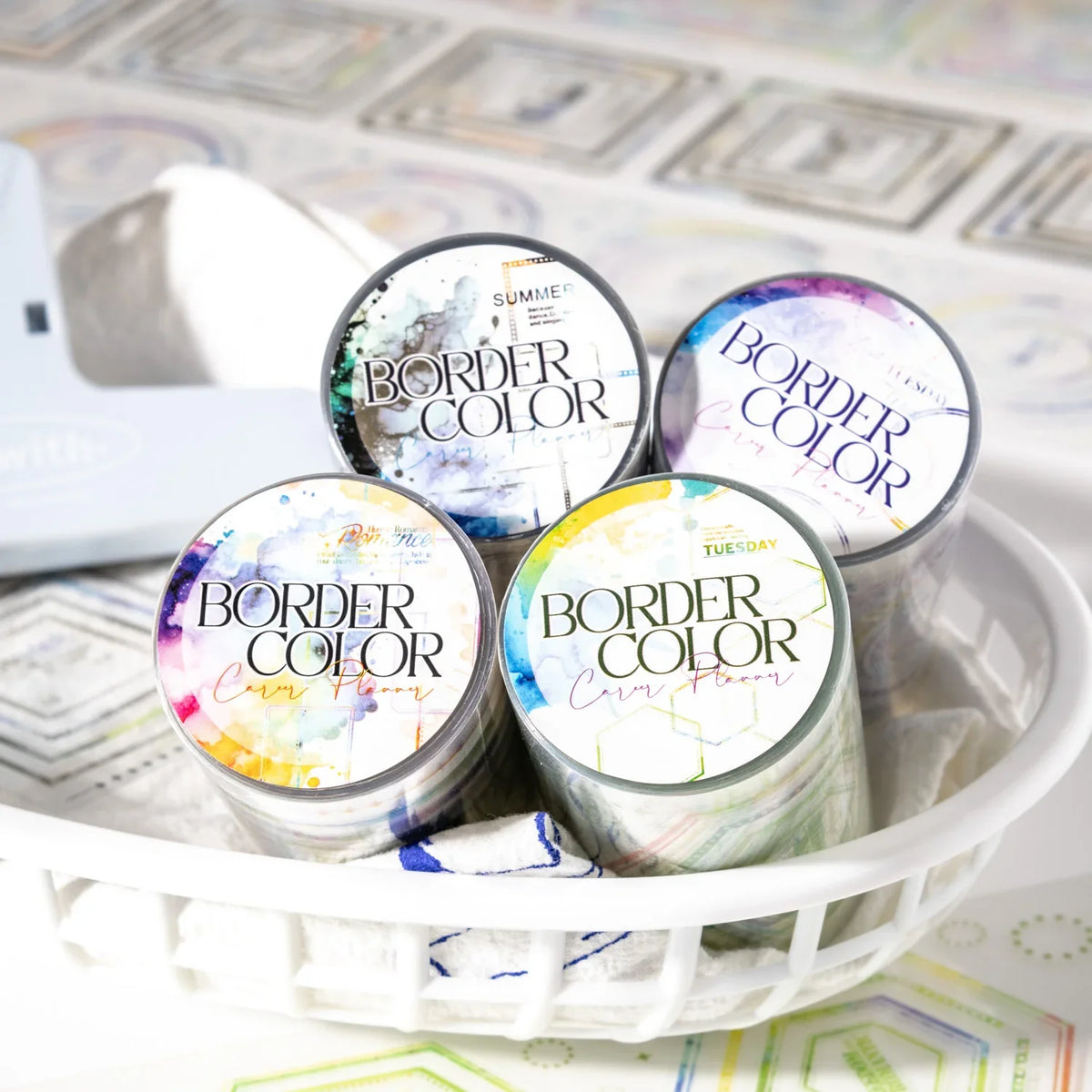 Colorful Border PET Pre-Cut Washi Tape – Scrapbooking & DIY Decorative Washi Tape Qme