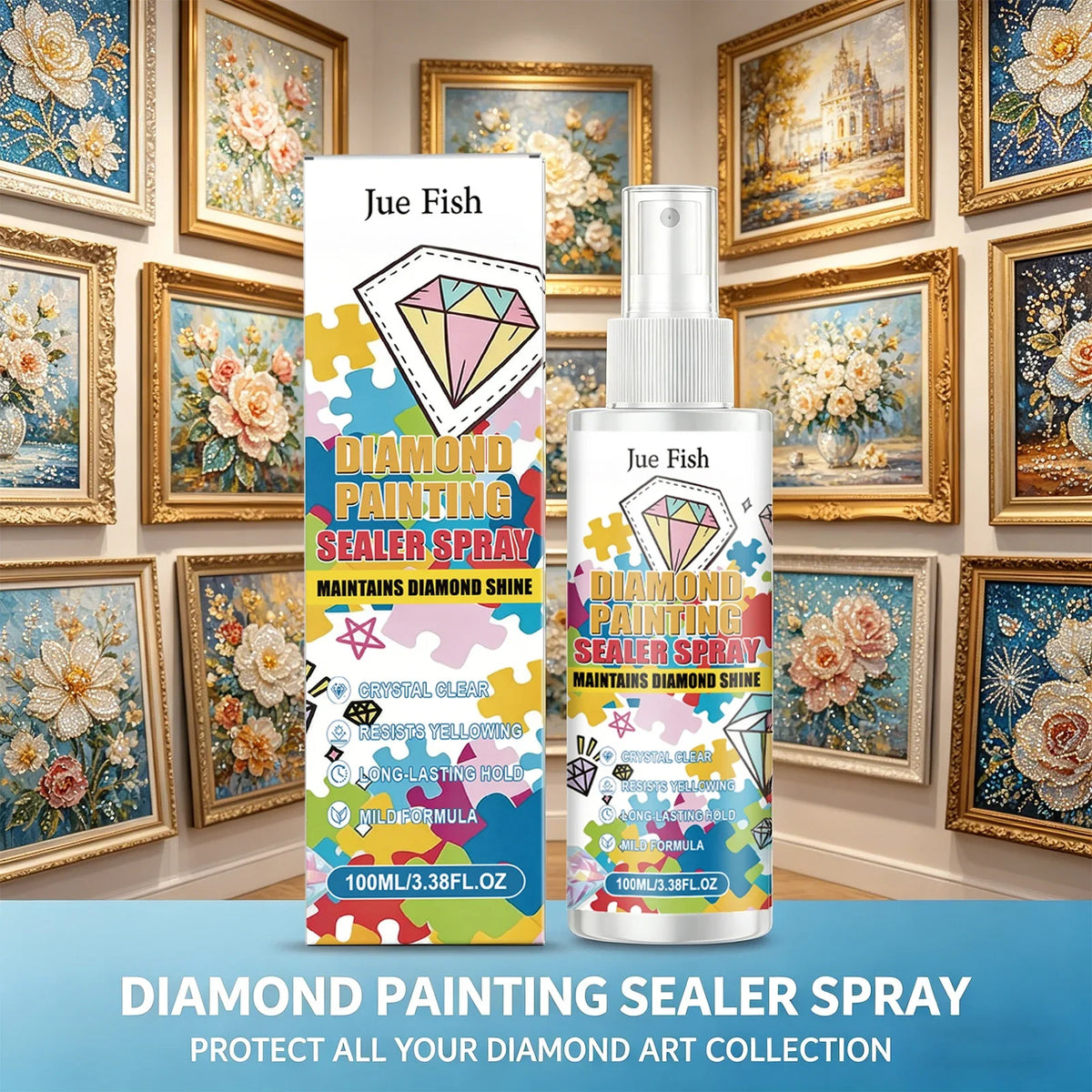 Diamond Painting Sealer Spray – Anti-Yellowing, Permanent Hold Diamond Art Sealer Qme