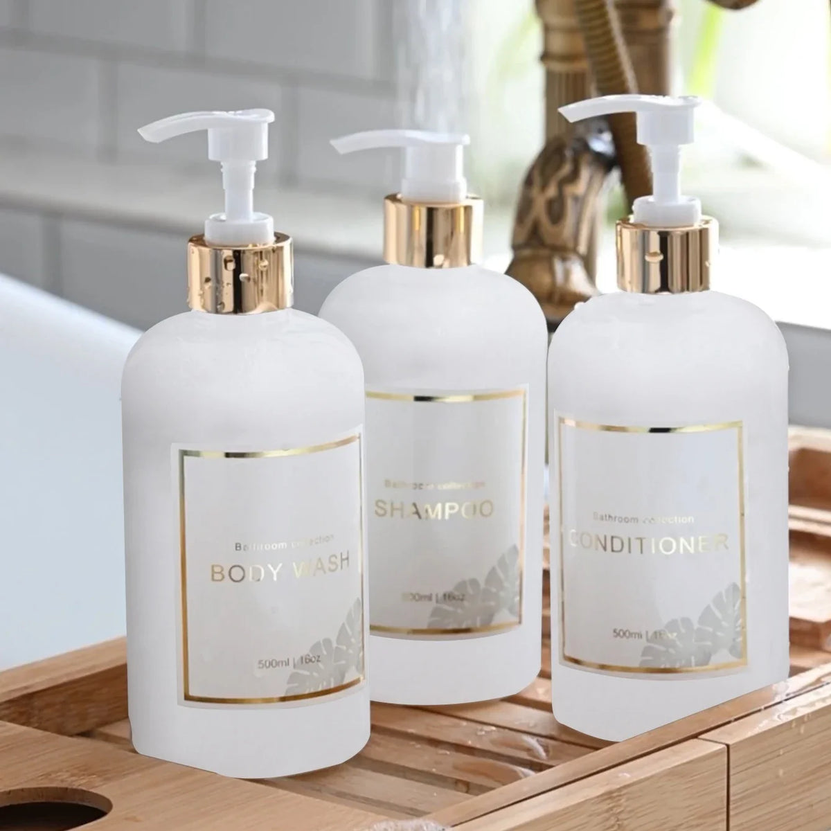 Refillable Shower Dispenser Pump Bottles – Clear Set Shower Dispenser Set Qme white