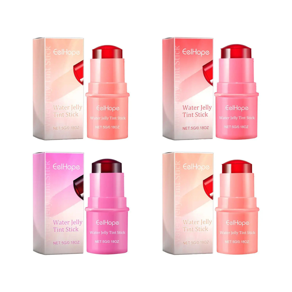 Eelhope 3-in-1 Milk Jelly Tint Blush & Lip Color Stick Blush & Lip Tint Qst 4pcs boxed