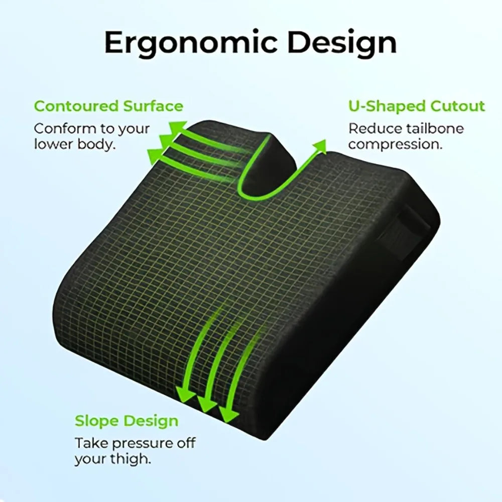 Wheelchair Seat Cushion | Coccyx & Back Support | Qme Ergonomic Seat Cushion Qme