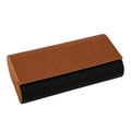 Double Layer Faux Leather Glasses Case | Magnetic Closure Eyewear Case Qme Brown Black