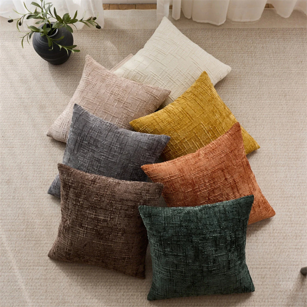 Vintage Chenille Pillow Covers | Soft Square Cushion Cases Chenille Pillow Cover Qme