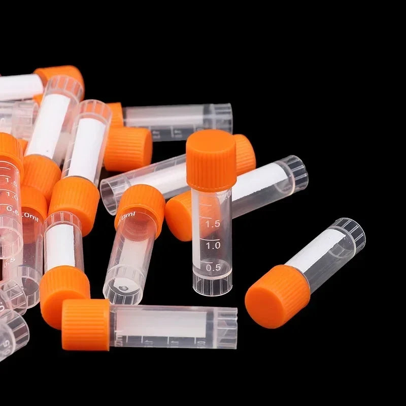 PP Plastic Test Tube Vials with Screw Caps – 50 Pack Sample Storage Vials Qme Default Title