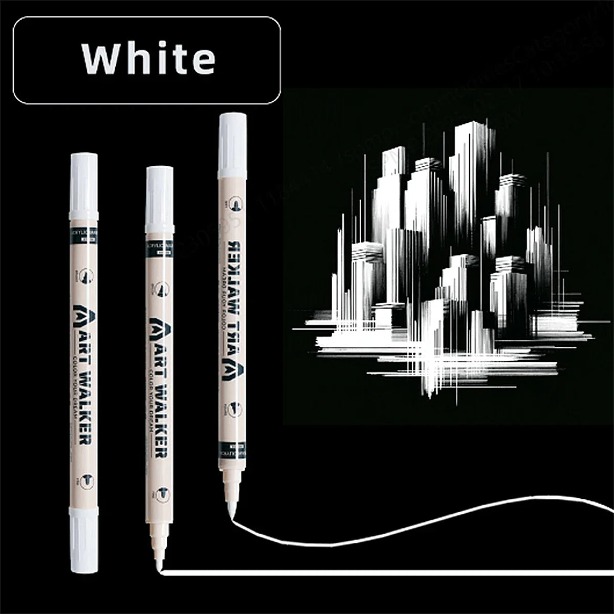 Dual Tip Acrylic Paint Markers – Black, White, Gold & Silver Acrylic Paint Markers Qme