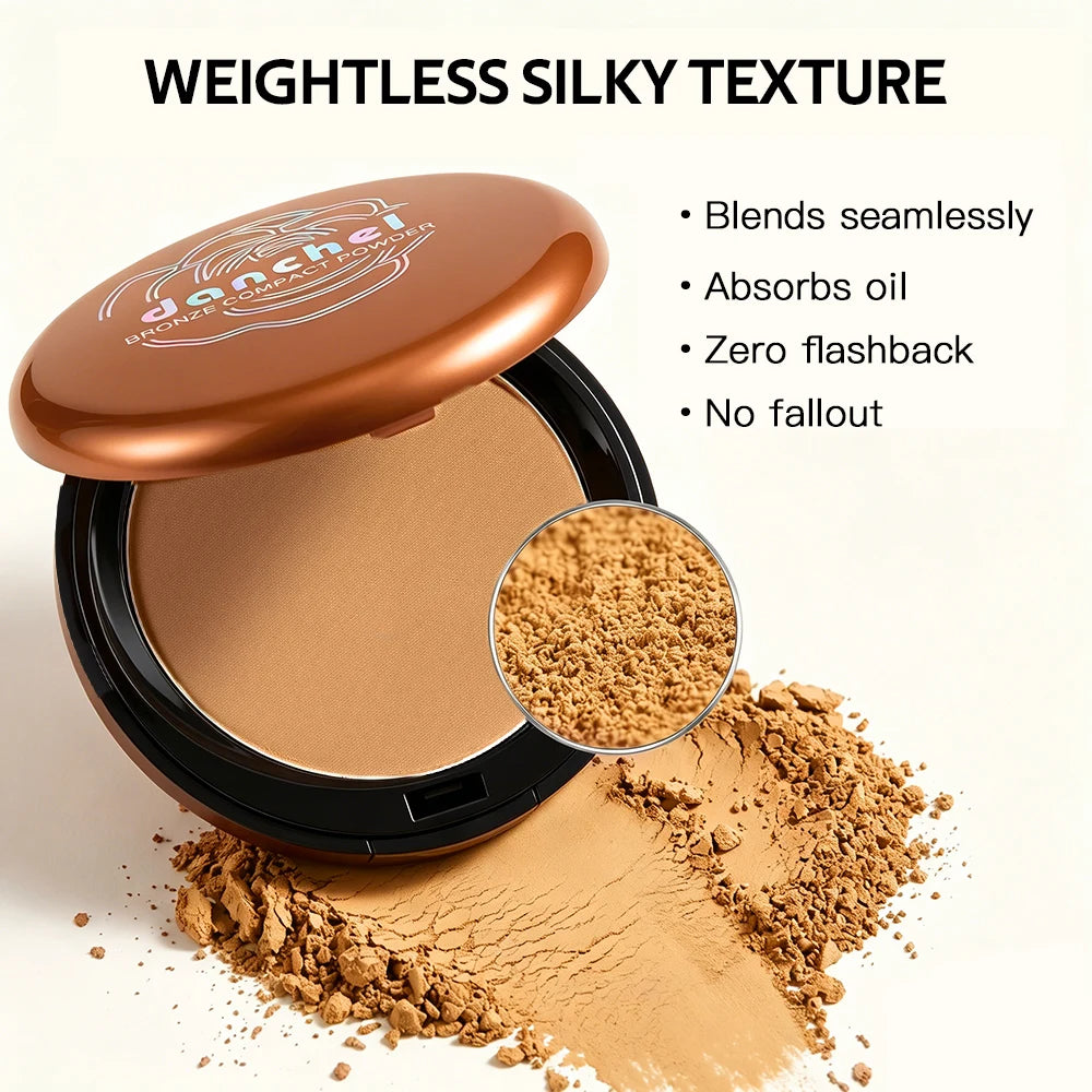 Matte Bronzing Powder – 6 Warm Shades, Buildable Contour Bronzing Powder Qst