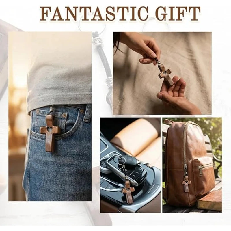 Handheld Olive Wood Cross – Elegant Wooden Decor & Gift Wooden Keepsake Cross Qme