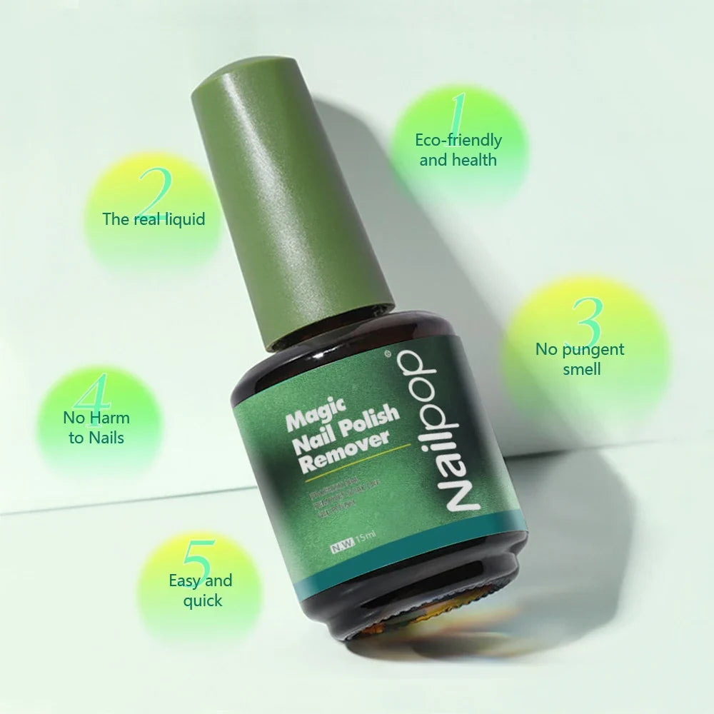 NAILPOP Magic Gel Polish Remover – Soak Off UV LED, 15ml Gel Polish Remover Qme