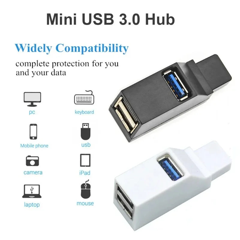 USB 3.0 4-Port Portable Hub Splitter for Laptop & PC | Qme USB Hub Splitter Qme