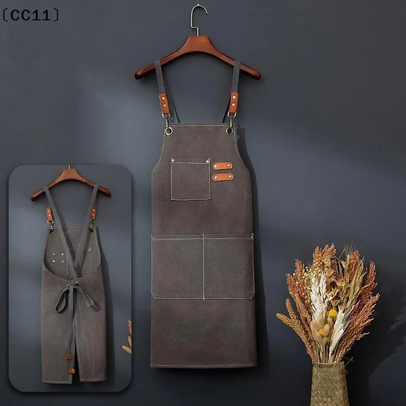 Canvas Kitchen Apron – Oil-Proof Unisex Cooking Apron Kitchen Cooking Apron Qme