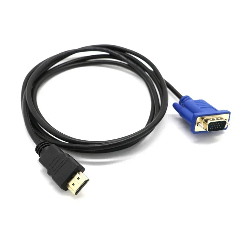 HDMI to VGA Cable 1.8M Male to Male Adapter for HD Player & HDTV Video Adapter Cable Qme