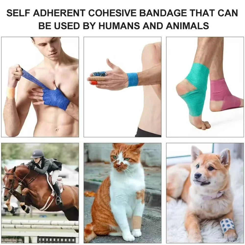 Self-Adhesive Elastic Gauze Bandage – 6 Pack, 29 Colors Elastic Gauze Bandage Qme