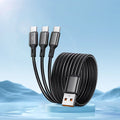 100W USB-C Fast Charging Cable 6A Nylon Braided Multi-Port USB-C Charging Cable Qme Black 0.2m