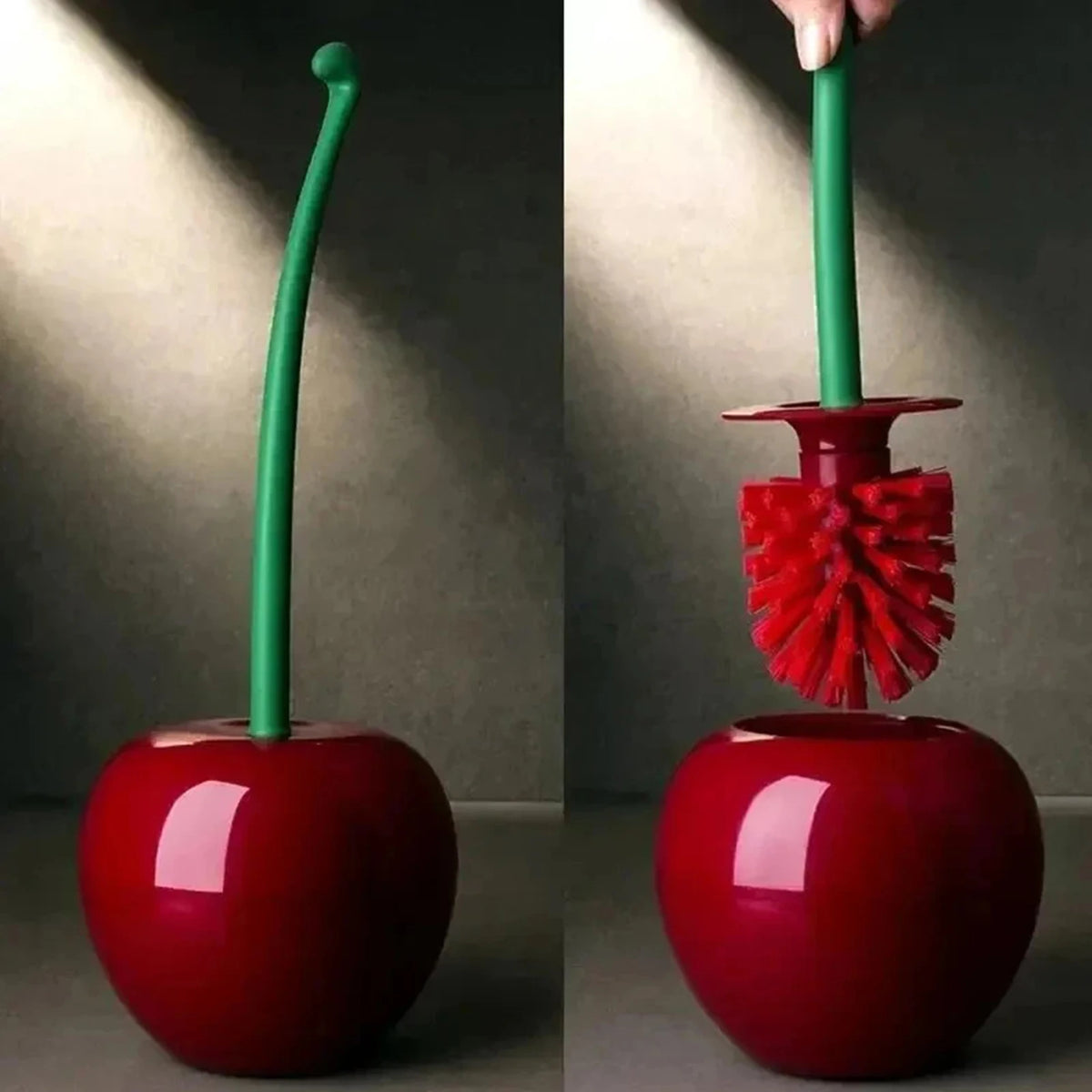Wall Mounted 4-in-1 Toilet Brush & Plunger Set with Holder Toilet Cleaning Set Qst Rose red