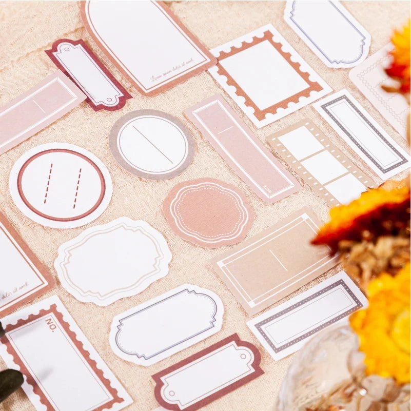 Minimalist Frame Label Stickers – Junk Journal & DIY Collage DIY Craft Stickers Qme