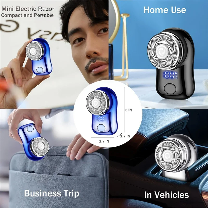 MiLESEEY B15C Mini Electric Shaver – USB Rechargeable Dry/Wet Electric Shaver Qst