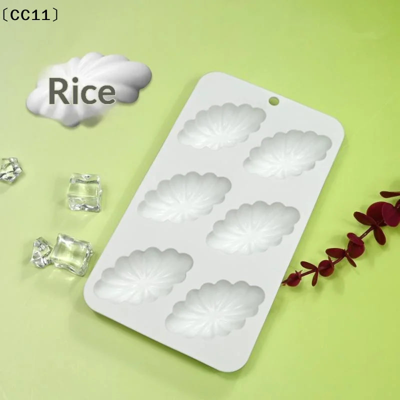 6-Cavity Shell Silicone Mould – Pudding, Mousse & Candy Mold Silicone Baking Mould Qme
