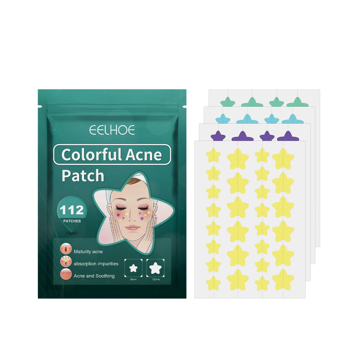 Star-Shaped Acne Pimple Patch – Gentle Blemish Care | Eelhoe Acne Pimple Patch Qst 112pcs