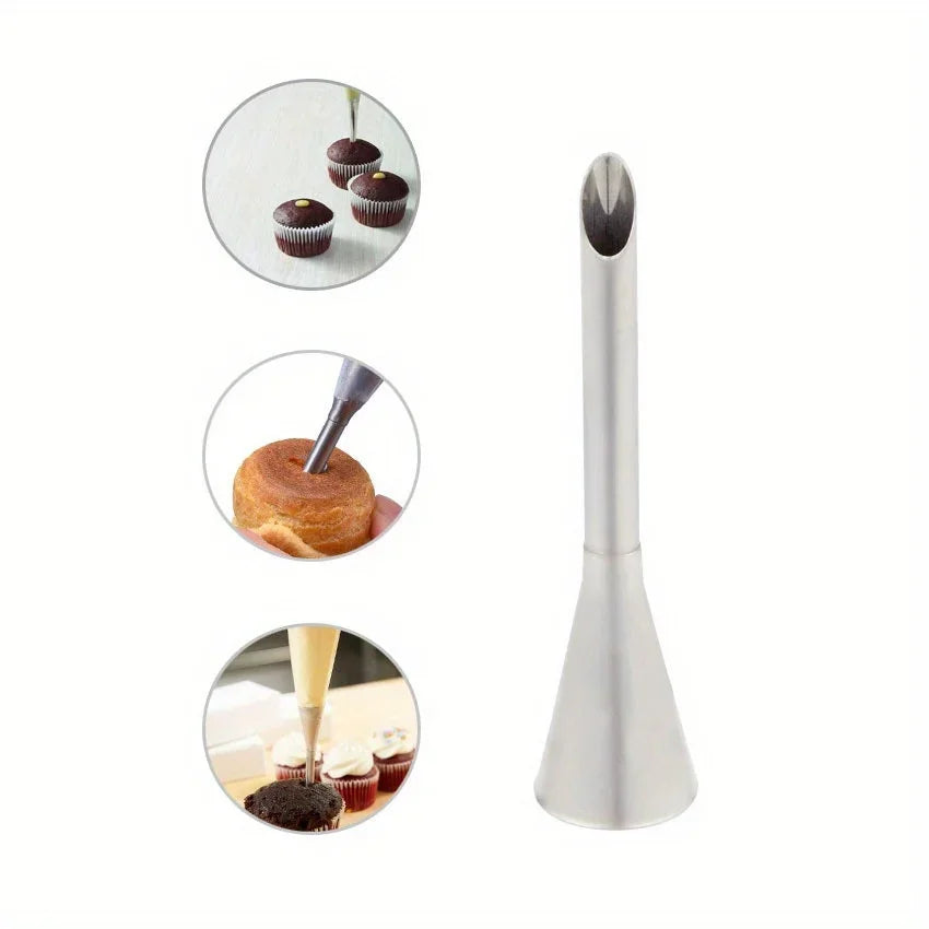 Stainless Steel Cream Puff Nozzle – Baking Tool for Cakes & Cookies Pastry Filling Nozzle Qme