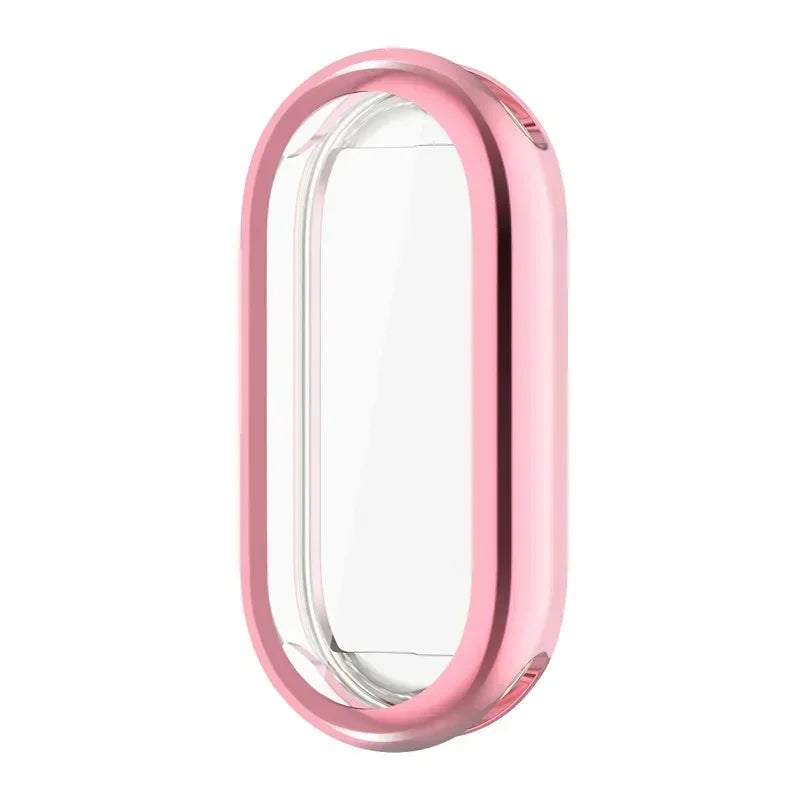 Xiaomi Mi Band 8 Soft TPU Case & Screen Protector | 6 Colors Smartwatch Case Cover Qme Pink Mi Band 8