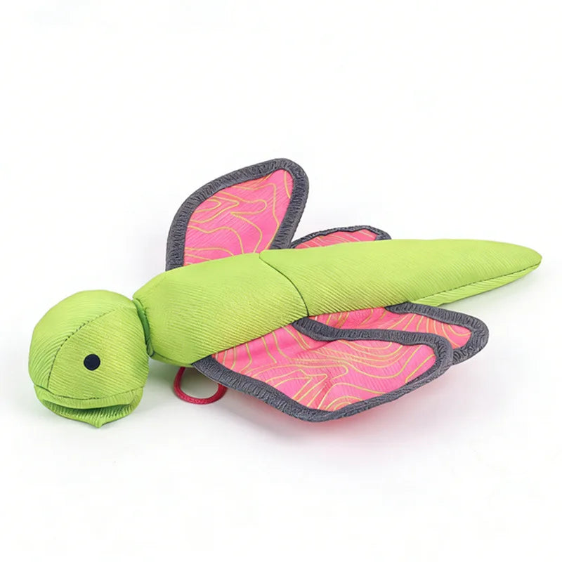 Dog Launcher Fly Insect Toy – Bite-Resistant Oxford Crinkle Interactive Dog Toy Qme light green