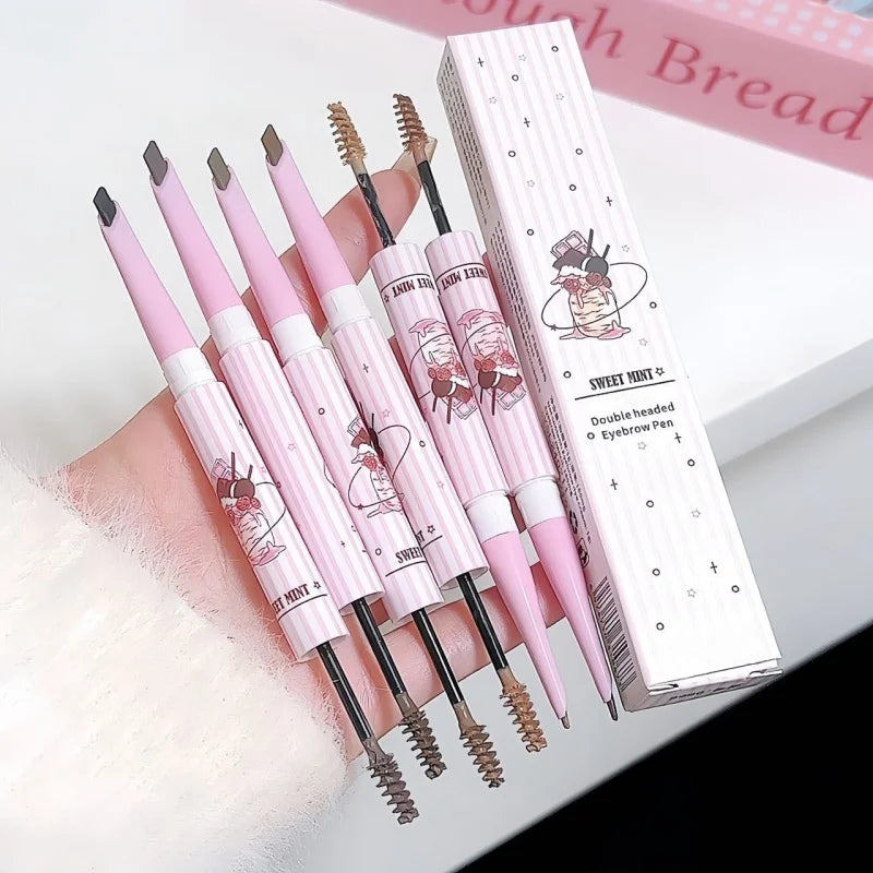4PCS Double-Headed Waterproof Eyebrow Pen – All Skin Types Eyebrow Makeup Pen Qst 4PCS Double Headed E