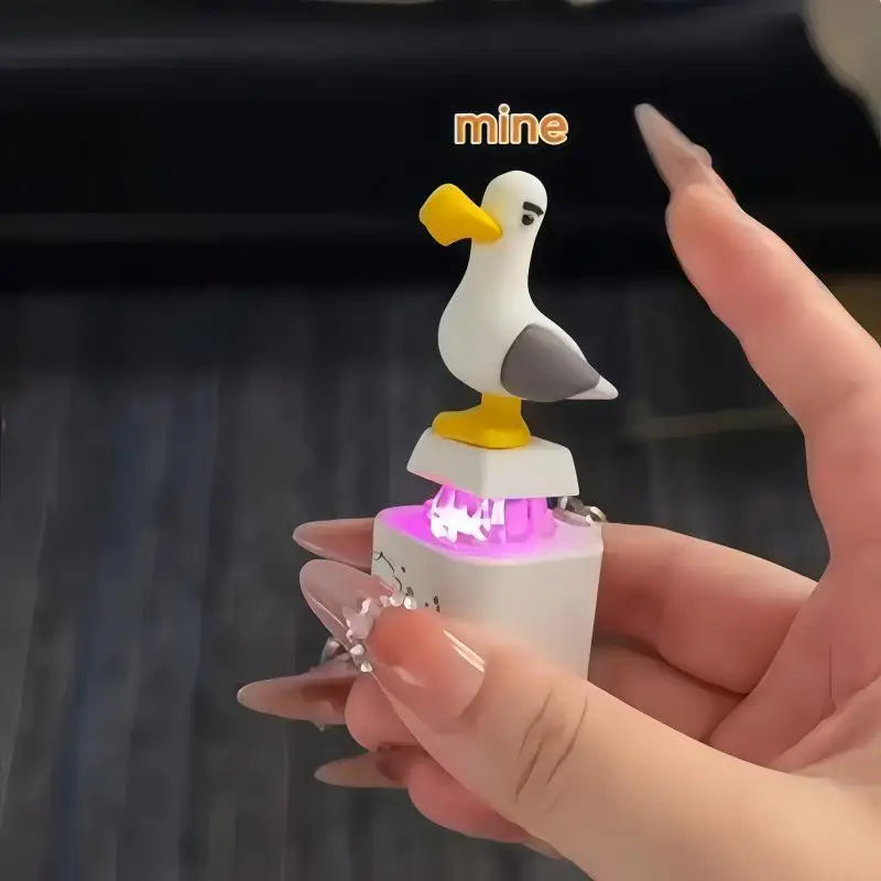 LED Clicker Keychain Fidget Toy with Sound & Light Button Fidget Keychain Toy Qme Rechargeable