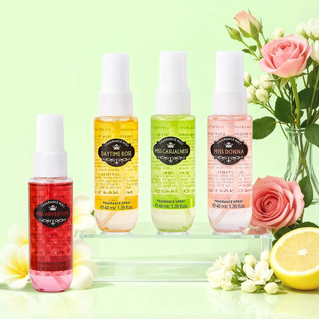 4-Piece Alcohol-Free Unisex Fragrance Spray Set | EDC Gift Fragrance Spray Set Qme