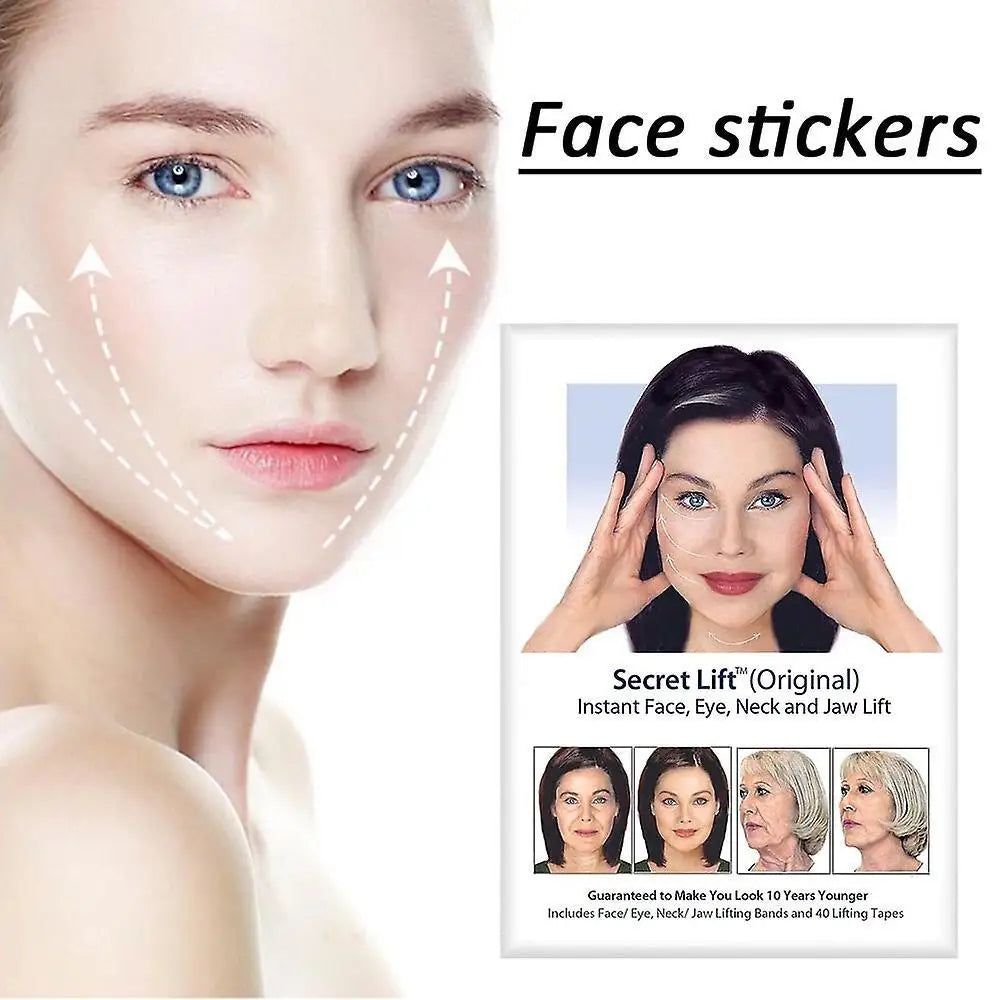 Invisible Face Lift Stickers – Neck, Eye & Chin V-Shape Tape Face Lift Patches Qme