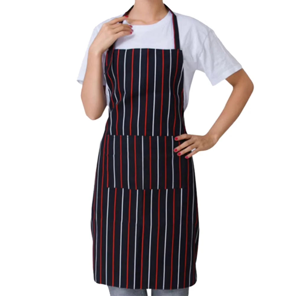 Striped Half Apron Adjustable – Chef, Waiter & Kitchen Kitchen Waist Apron Qst Red stripe