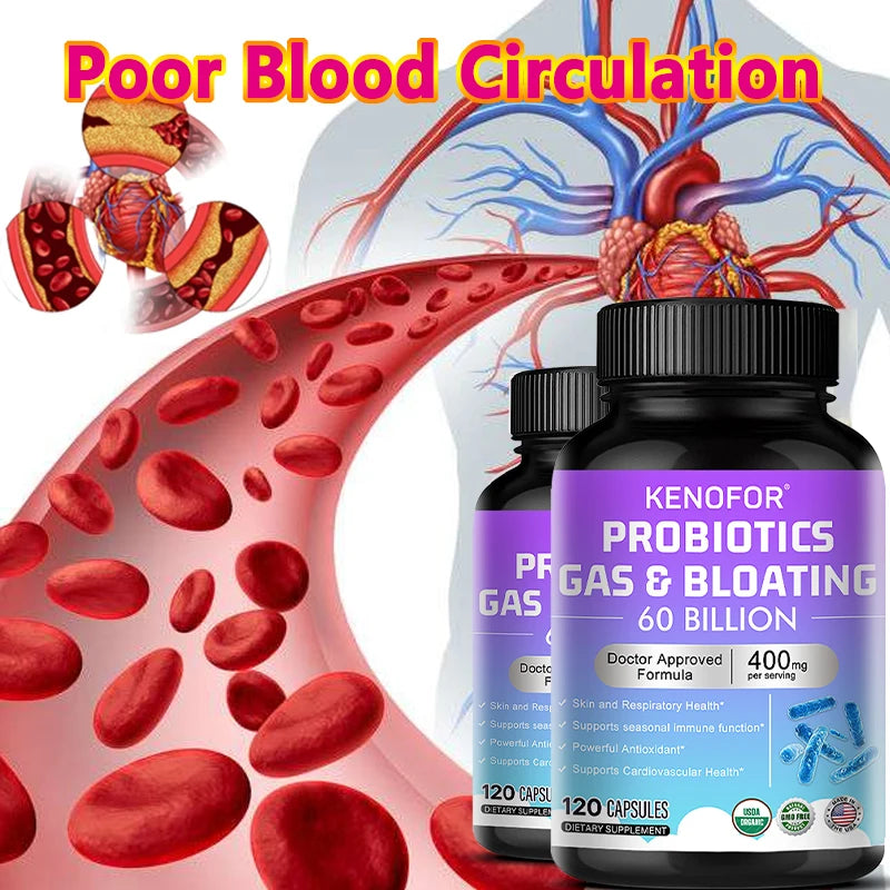 VITALXTRA Probiotic Capsules – 60 Billion CFU, 15 Strains Probiotic Supplement Qst