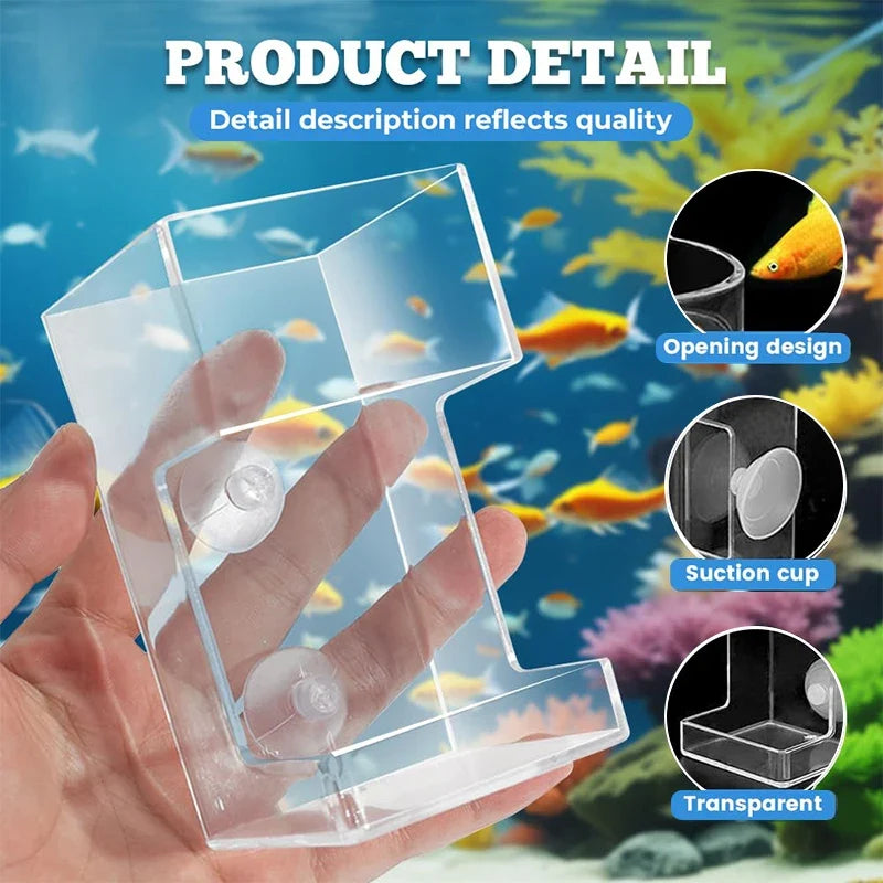 Aquarium Fish Feeder Dish Tray with Suction Cup – Acrylic Aquarium Fish Feeder Qme