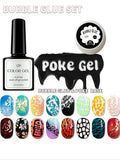 2-Piece Bubble Nail Art Glue Net – Black Wave Hole Design Nail Art Accessory Qme 1 set