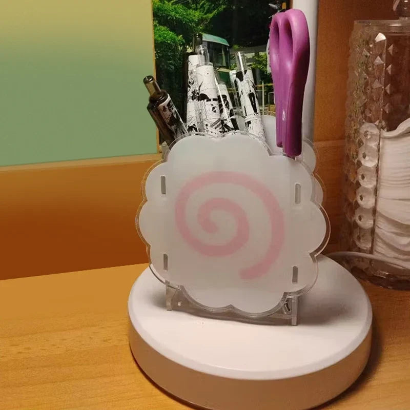 Cute Acrylic Fish Cake Pen Holder | Cloud-Shaped Desk Organizer Desk Pen Holder Qme