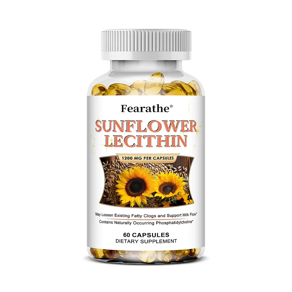 VITALXTRA Sunflower Lecithin Capsules – Brain & Liver Support Dietary Supplement Qst 60 count-1 bottle
