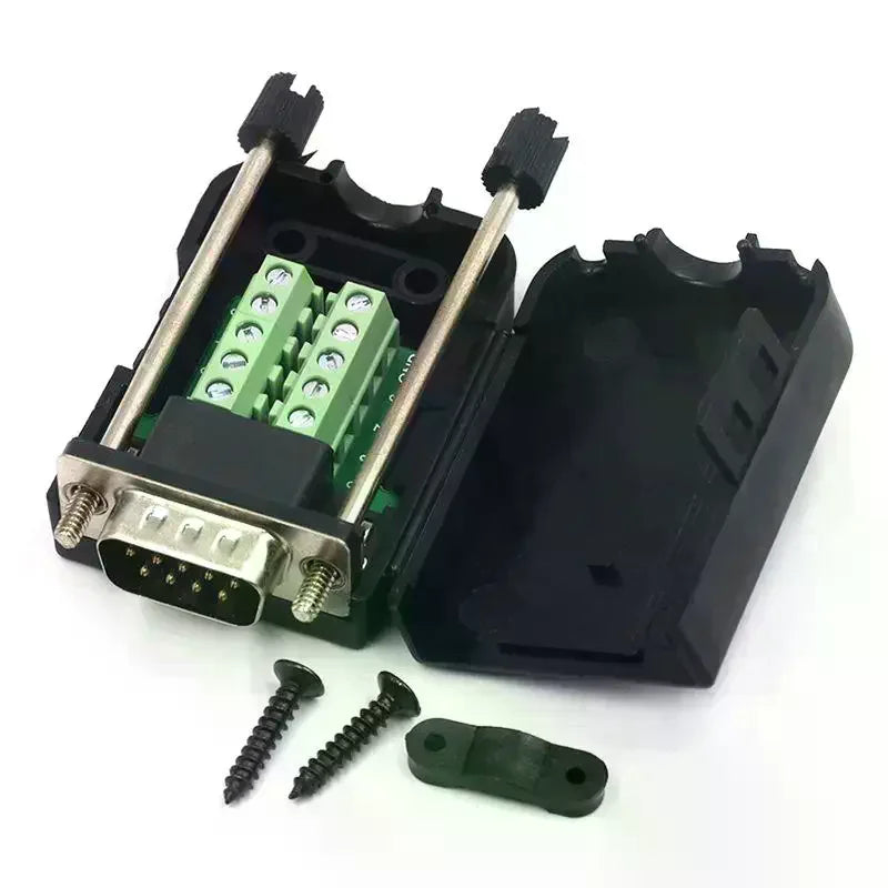 DB9 RS232 Male Connector – Solder-Free Screw Terminals Serial Port Connector Qme