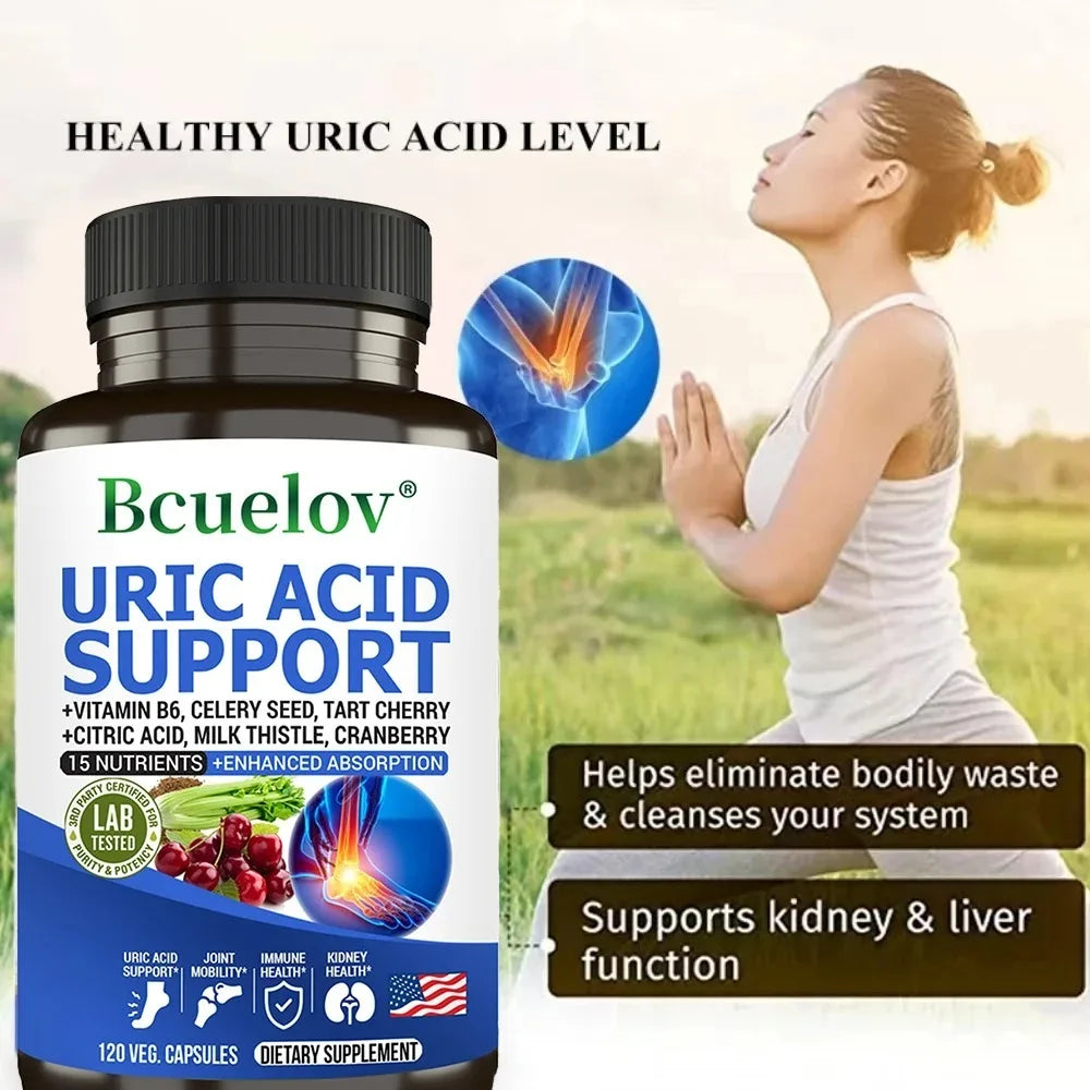 Uric Acid Support Capsules – Kidney & Joint Supplement Herbal Supplement Qst