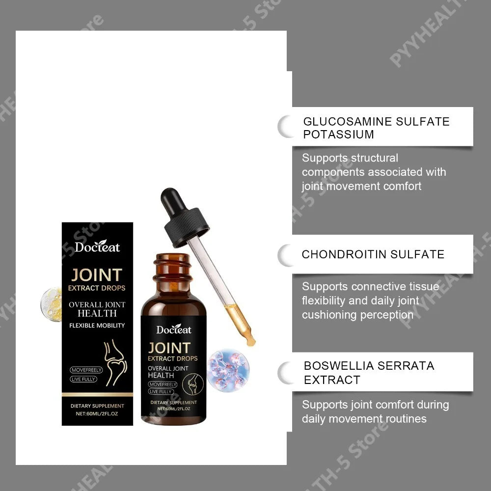 Docteat Joint Care Drops – Glucosamine, Chondroitin, MSM 60ml Joint Health Supplement Qst