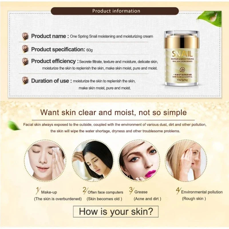 Snail Collagen Face Cream – Brighten & Firm Skin | Qme Face Cream Qme