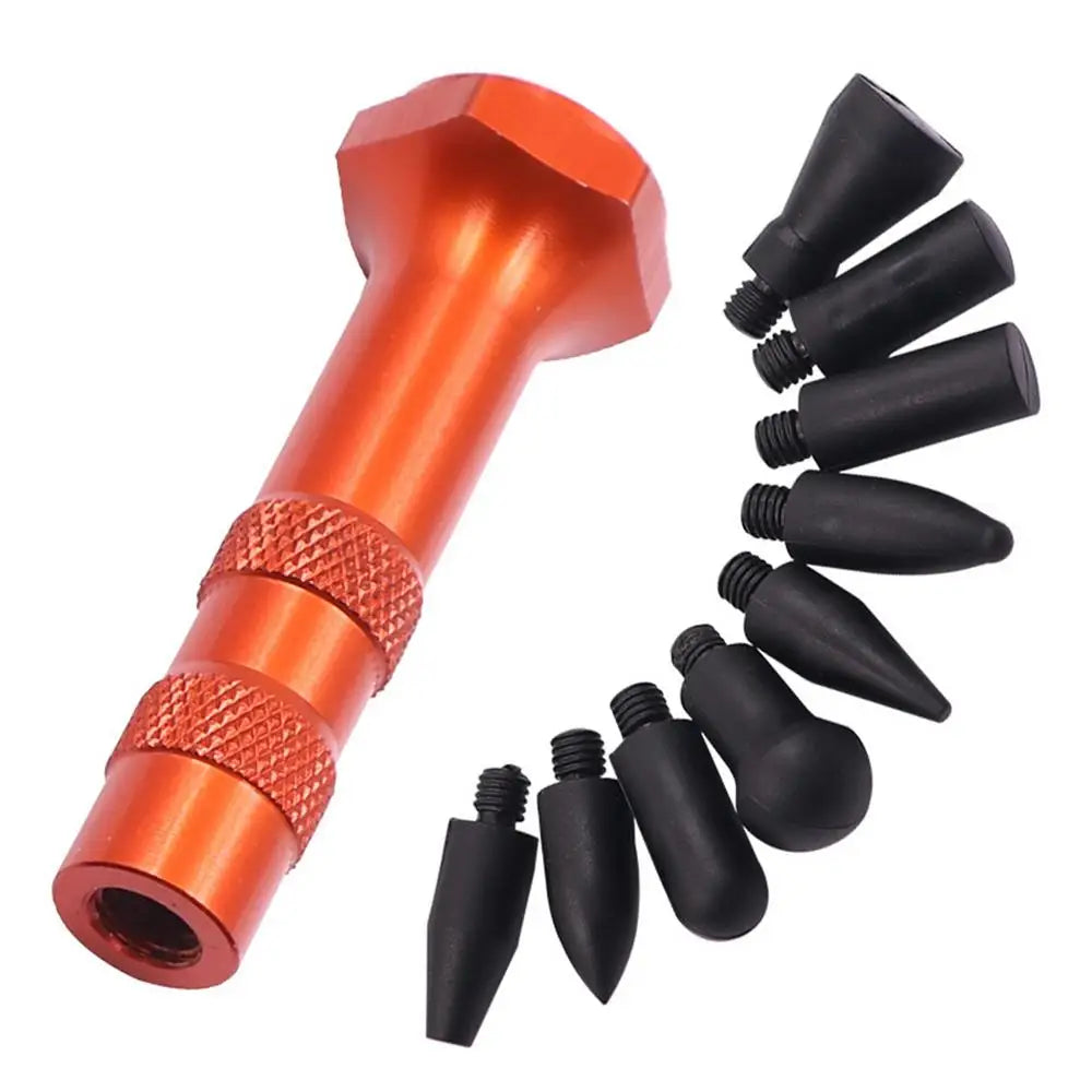 Car Dent Repair Pen – DIY Metal Tap Down Kit with 9 Tips Dent Repair Tool Qst black