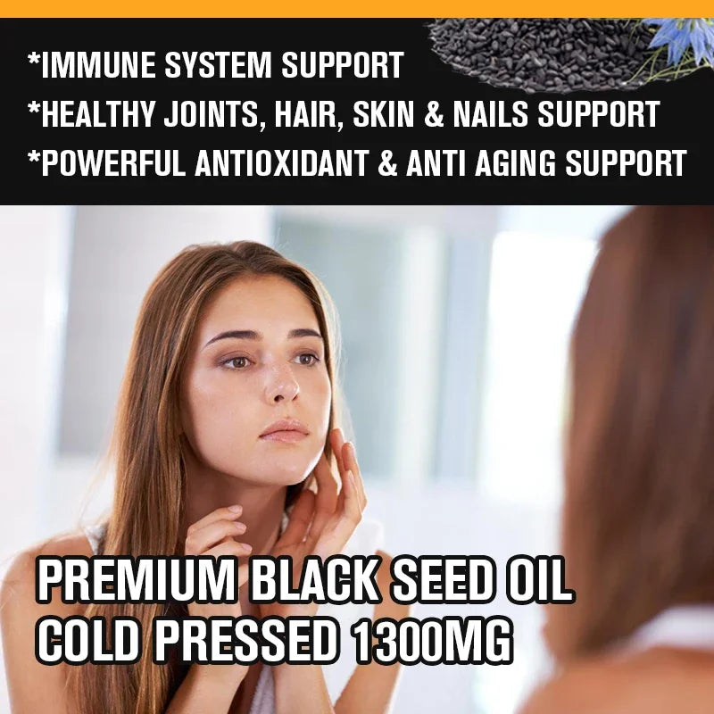 Yimiduk Black Seed Oil Capsules 120ct – Cold-Pressed, GMP Black Seed Oil Supplement Qst